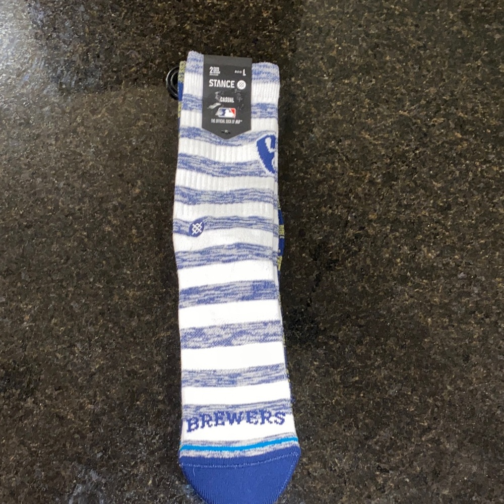 Stance MLB Brewers Striped Casual Socks